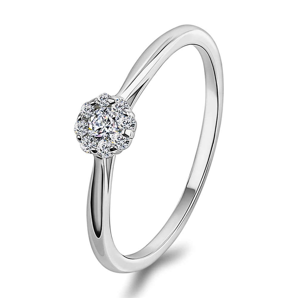 Кольцо с бриллиантами из белого золота 585 пробы