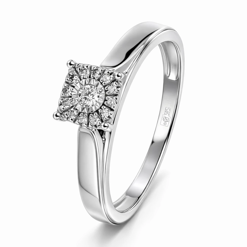 Кольцо с бриллиантами из белого золота 585 пробы