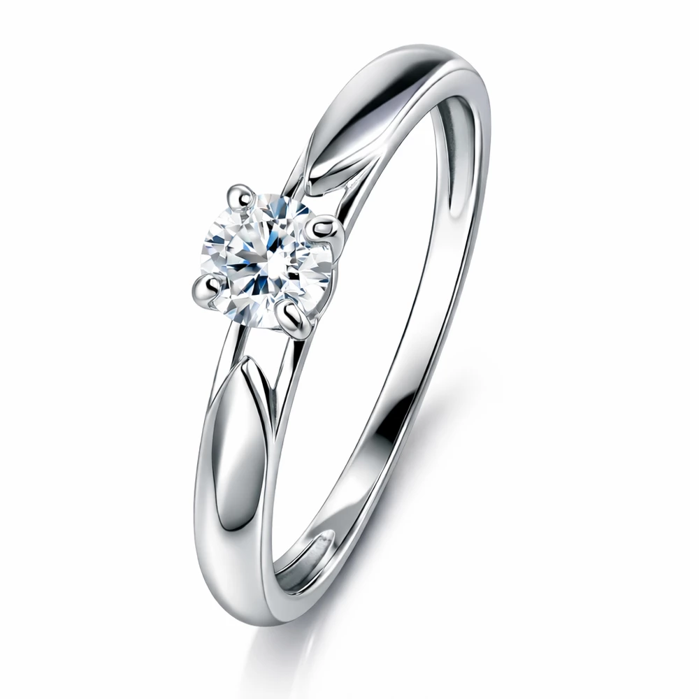 Кольцо с муассанитом из белого золота 585 пробы