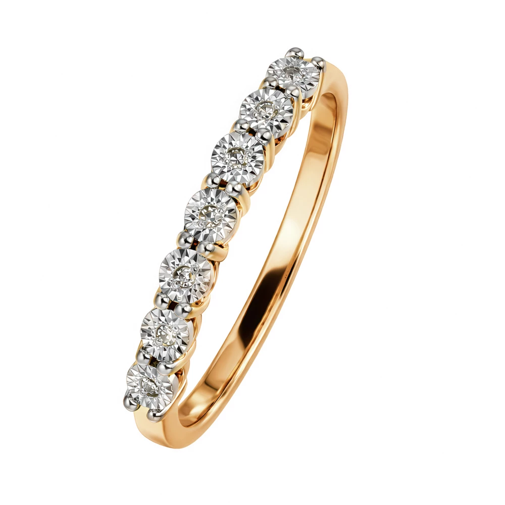 Кольцо с бриллиантами из красного золота 585 пробы