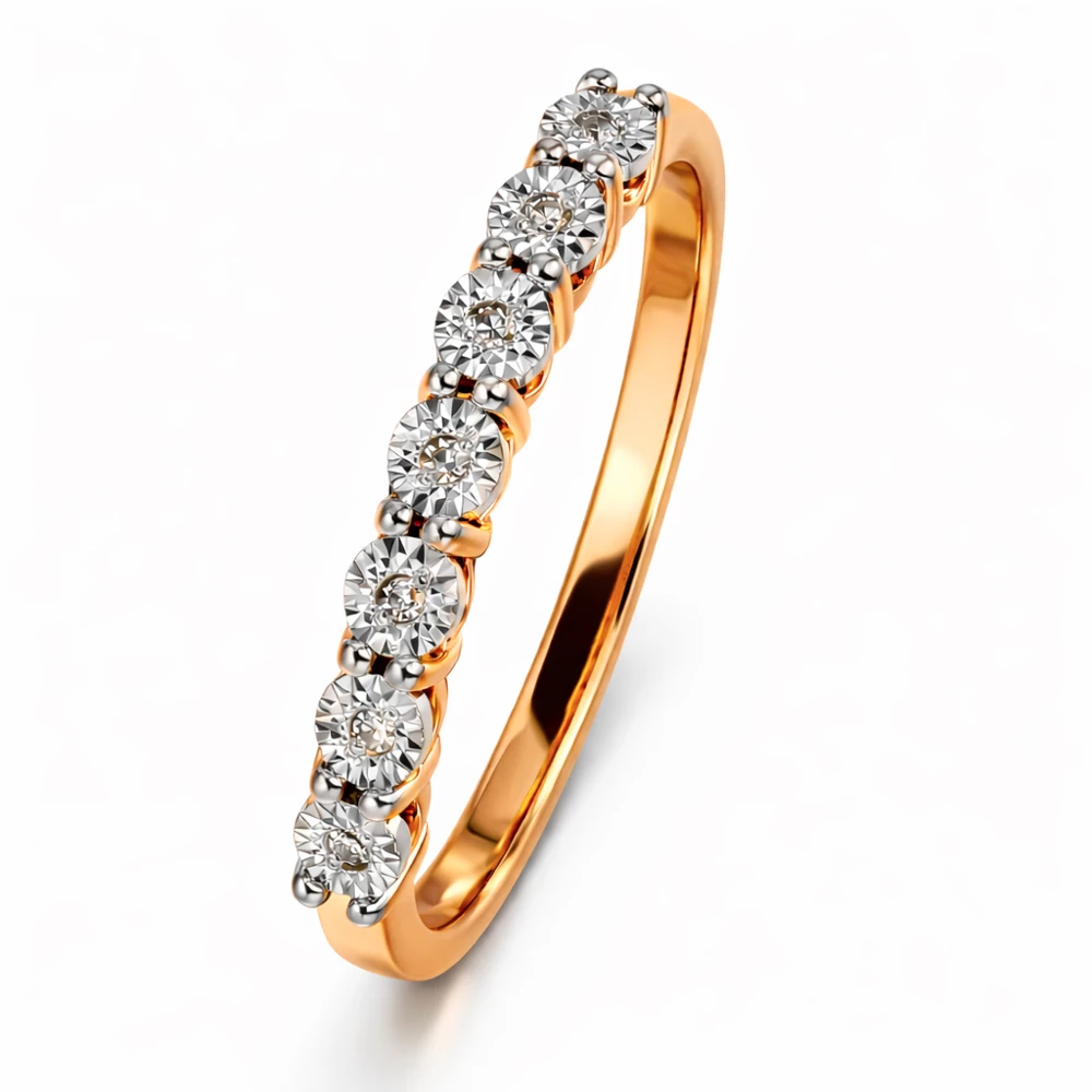 Кольцо с бриллиантами из красного золота 585 пробы