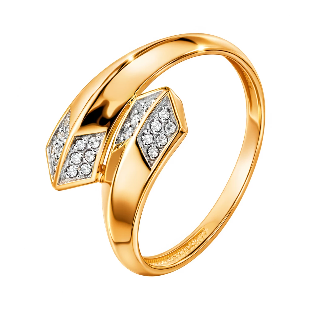 Кольцо с бриллиантами из красного золота 585 пробы