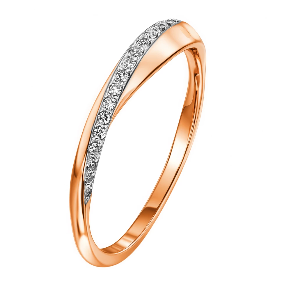 Кольцо с бриллиантами из красного золота 585 пробы