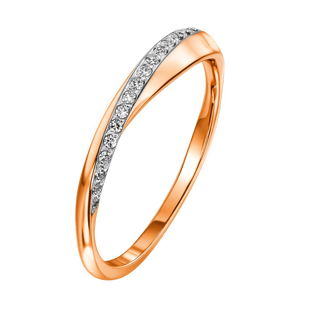 Кольцо с бриллиантами из красного золота 585 пробы