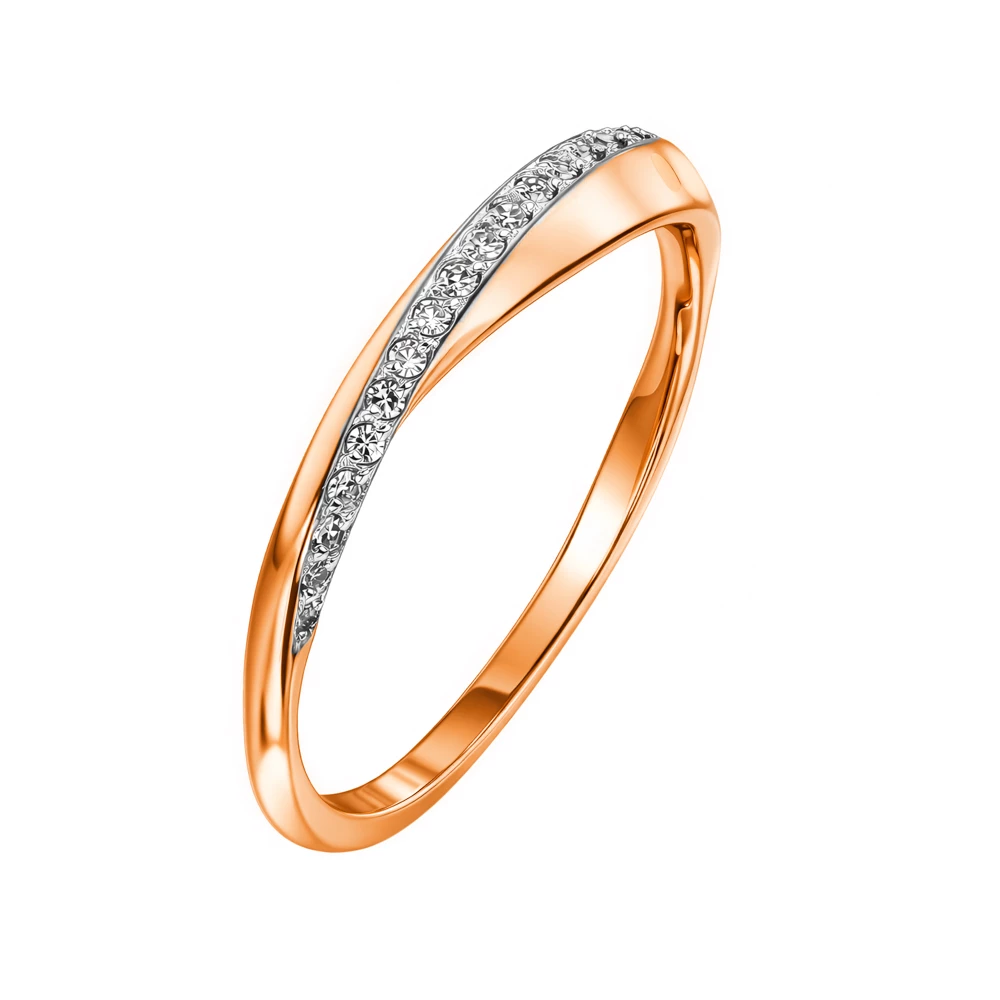 Кольцо с бриллиантами из красного золота 585 пробы