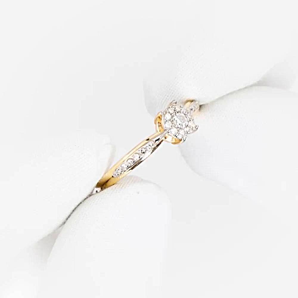 Кольцо с бриллиантами из красного золота 585 пробы