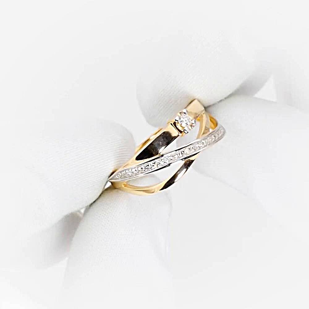 Кольцо с бриллиантами из красного золота 585 пробы