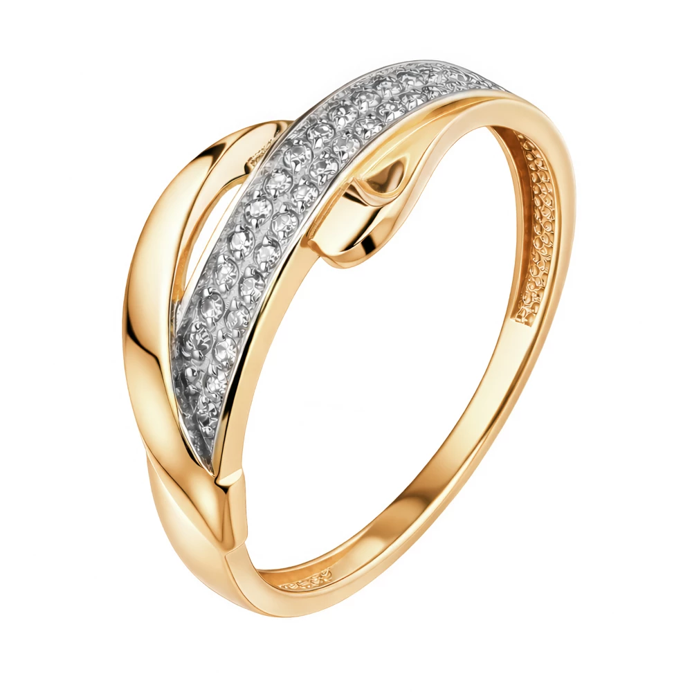 Кольцо с бриллиантами из красного золота 585 пробы