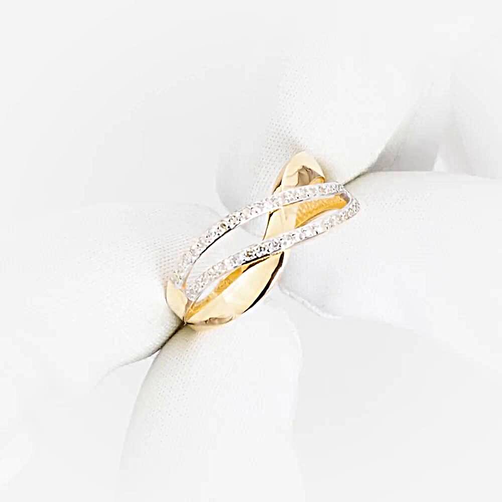 Кольцо с бриллиантами из красного золота 585 пробы 1