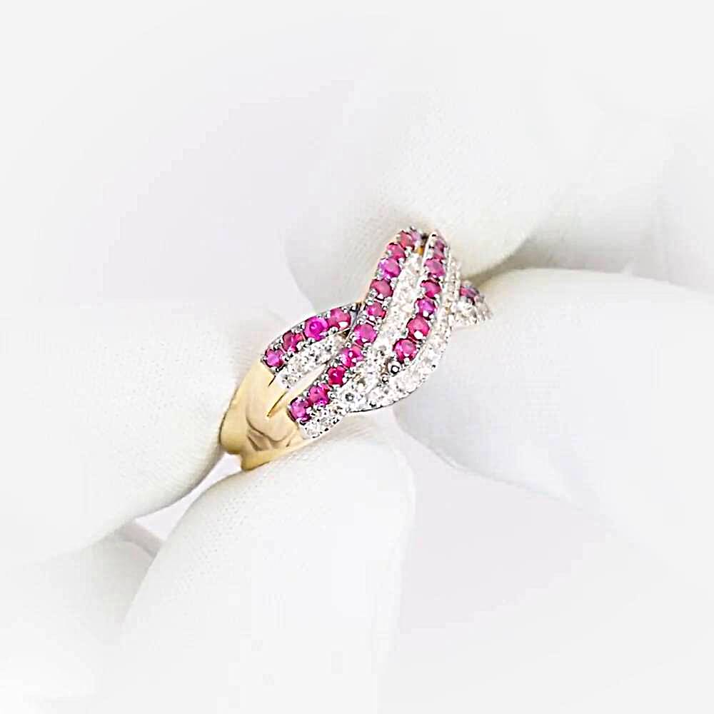 Кольцо с рубинами и бриллиантами из красного золота 585 пробы 1