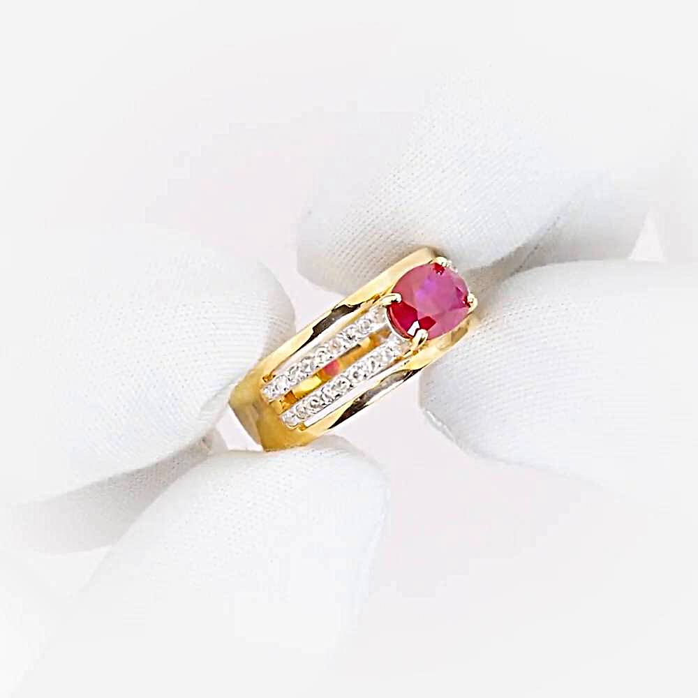 Кольцо с рубинами и бриллиантами из красного золота 585 пробы 1