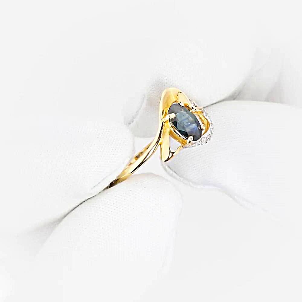 Кольцо с сапфирами и бриллиантами из красного золота 585 пробы 1