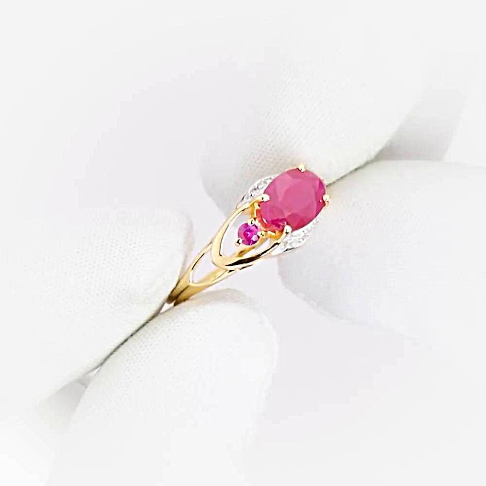 Кольцо с рубинами и бриллиантами из красного золота 585 пробы 1