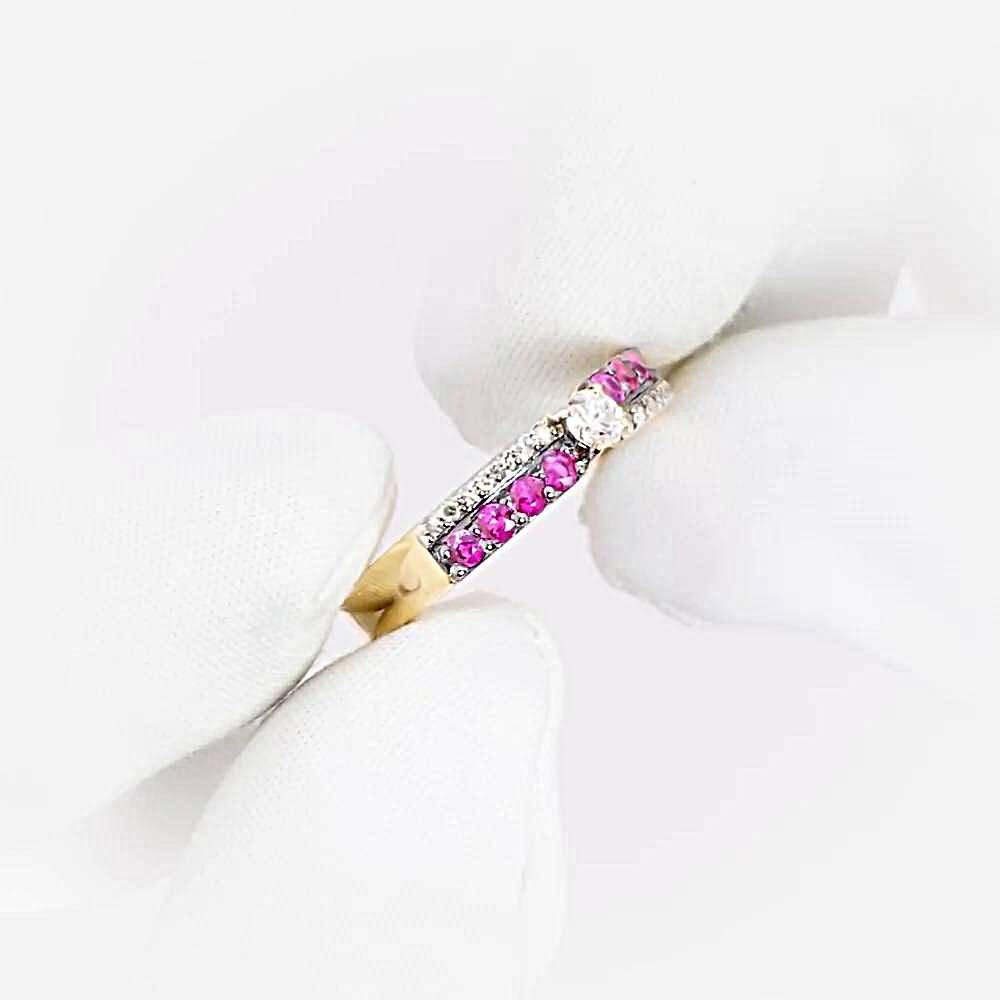 Кольцо с рубинами и бриллиантами из красного золота 585 пробы 1