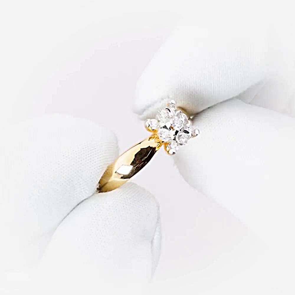 Кольцо с бриллиантами из красного золота 585 пробы