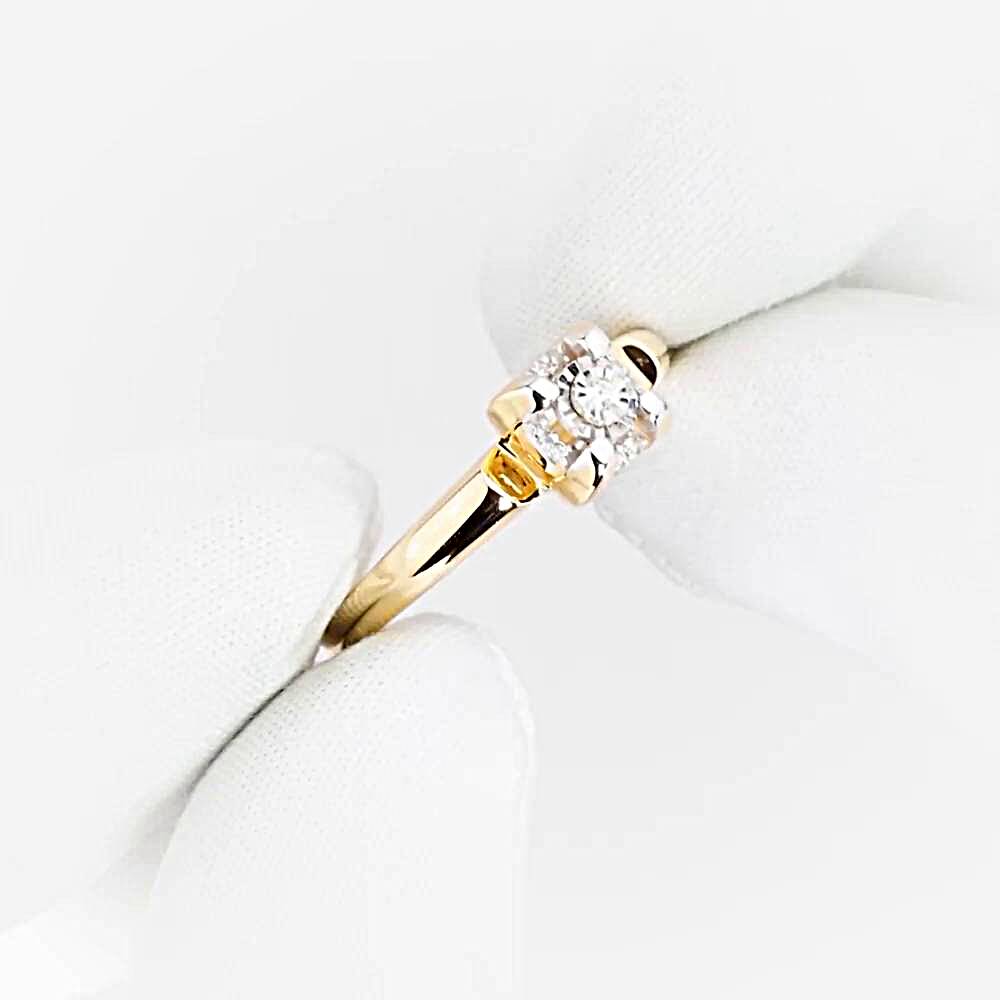 Кольцо с бриллиантами из красного золота 585 пробы