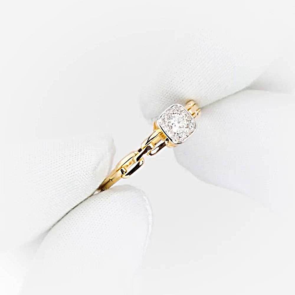 Кольцо с бриллиантами из красного золота 585 пробы 1