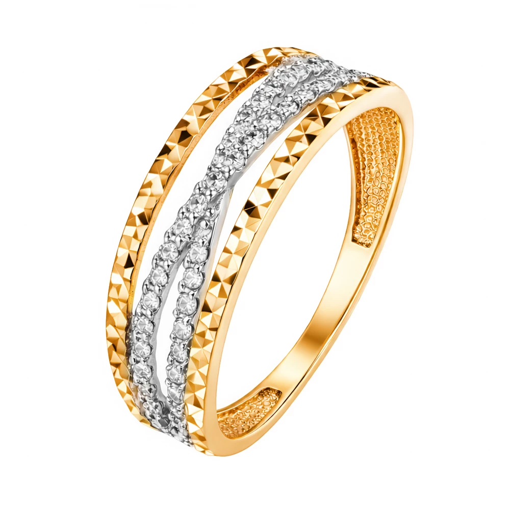 Кольцо с бриллиантами из красного золота 585 пробы