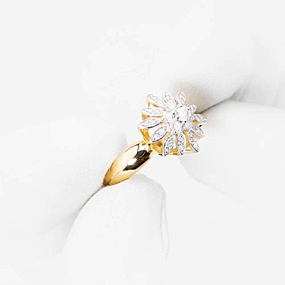 Кольцо с бриллиантами из красного золота 585 пробы 1