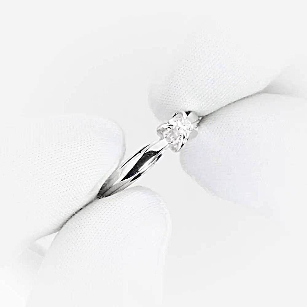 Кольцо с бриллиантом из белого золота 585 пробы