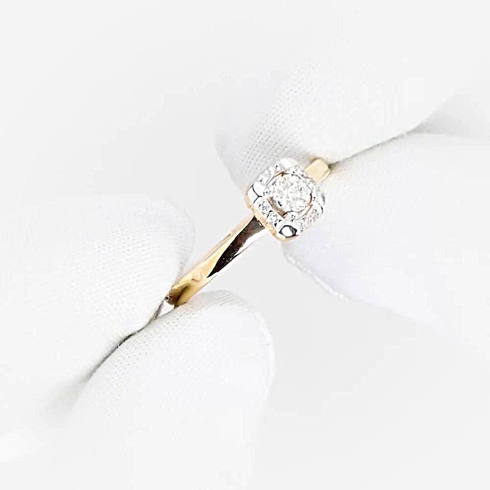 Кольцо с бриллиантами из красного золота 585 пробы