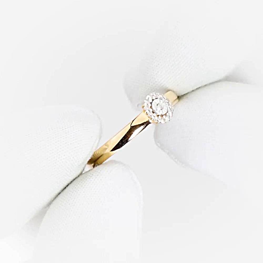 Кольцо с бриллиантами из красного золота 585 пробы