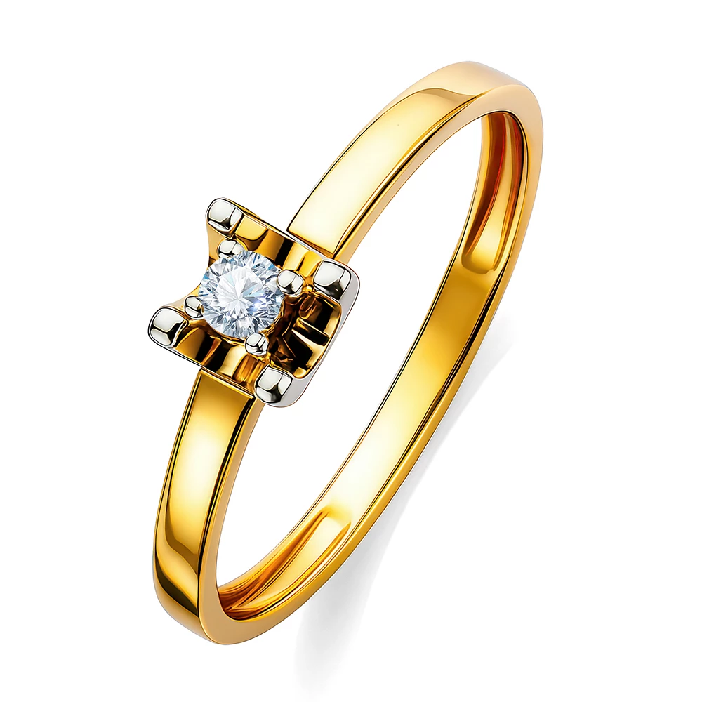 Кольцо с бриллиантом из красного золота 585 пробы Кольцо с бриллиантом из красного золота 585 пробы