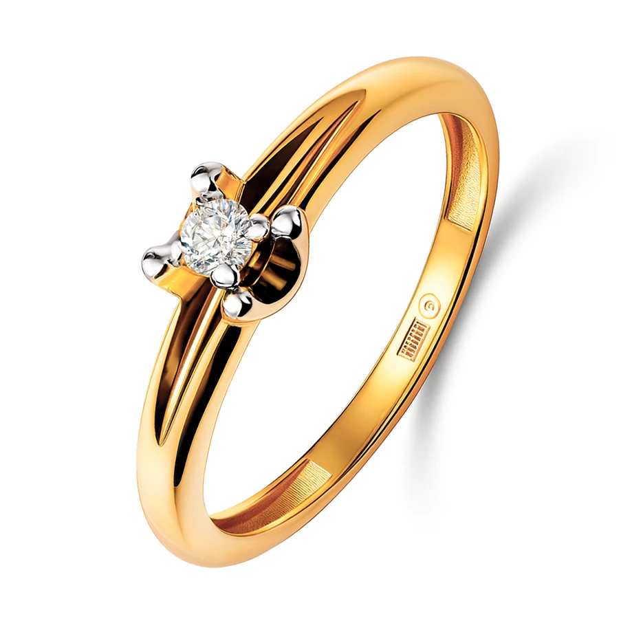 Кольцо с бриллиантом из красного золота 585 пробы Кольцо с бриллиантом из красного золота 585 пробы