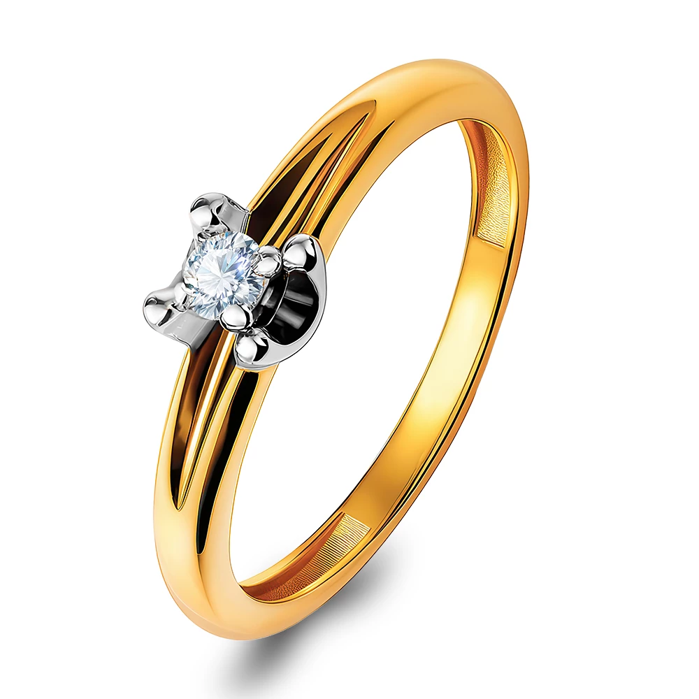 Кольцо с бриллиантом из красного золота 585 пробы Кольцо с бриллиантом из красного золота 585 пробы