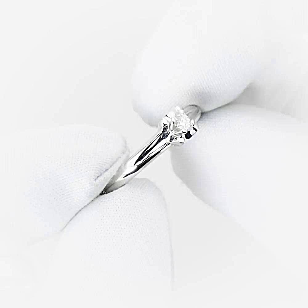 Кольцо с бриллиантом из белого золота 585 пробы