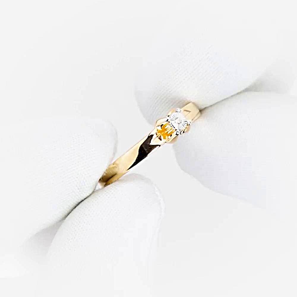 Кольцо с бриллиантом из красного золота 585 пробы 1