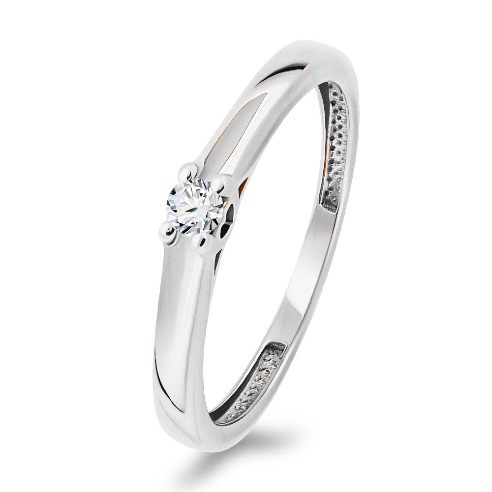 Кольцо с бриллиантом из белого золота 585 пробы