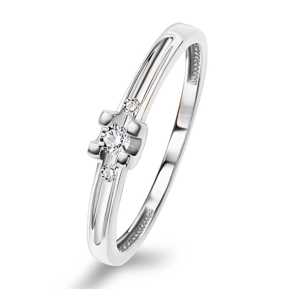 Кольцо с бриллиантами из белого золота 585 пробы