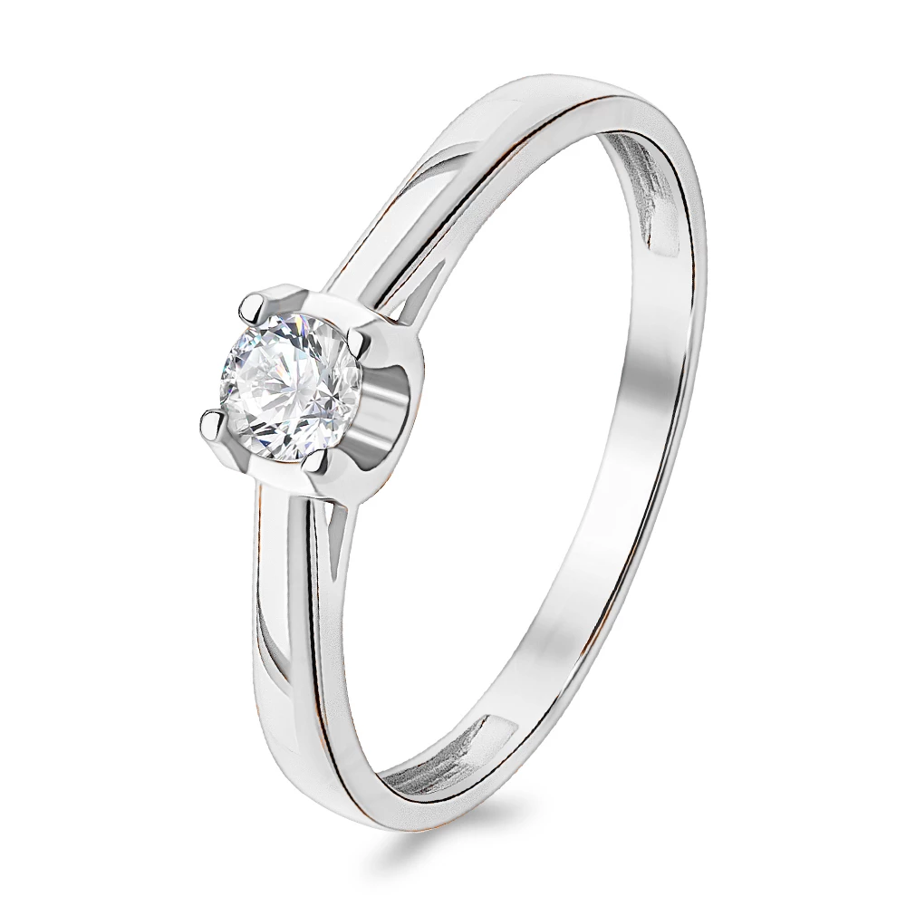 Кольцо с бриллиантом из белого золота 585 пробы