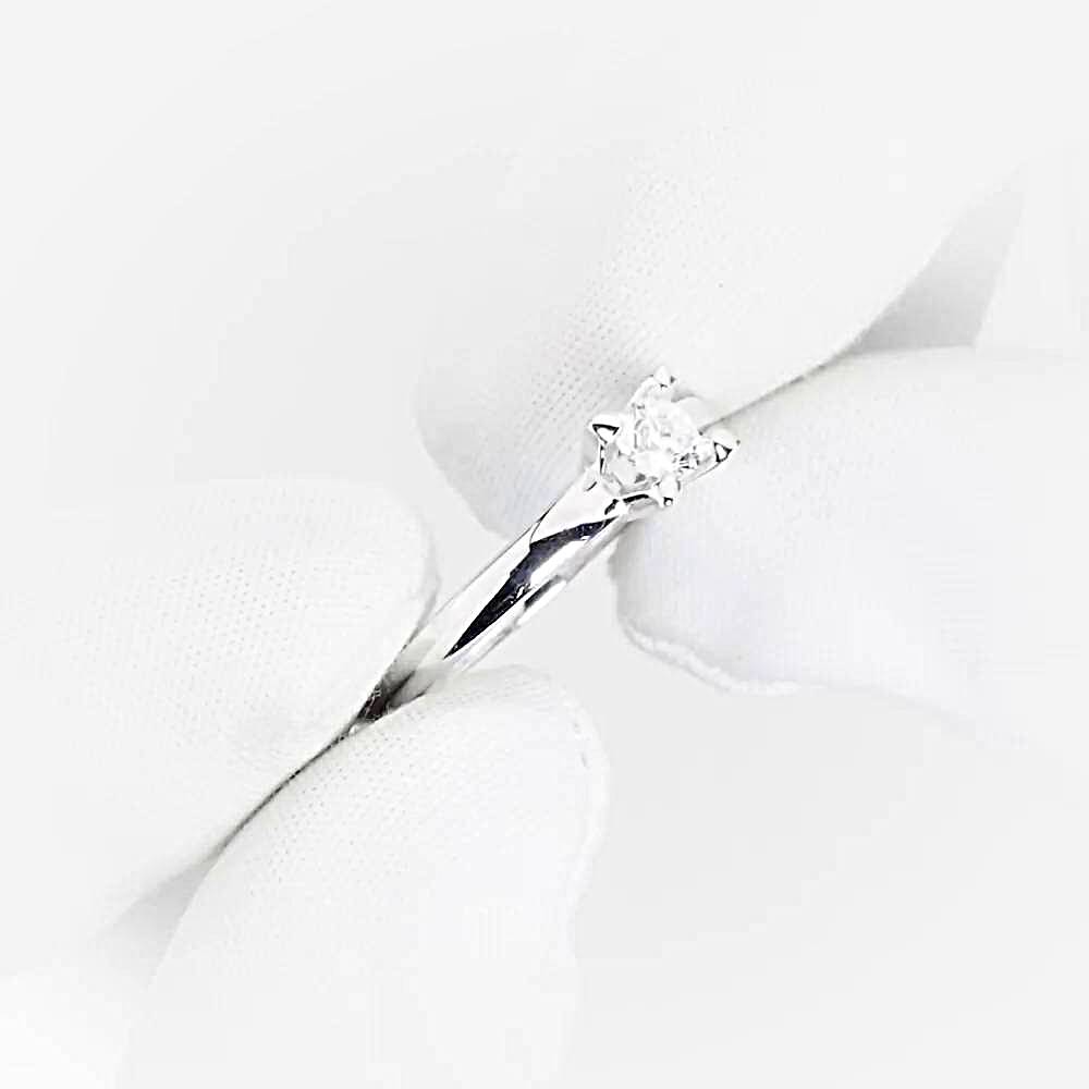 Кольцо с бриллиантом из белого золота 585 пробы 1