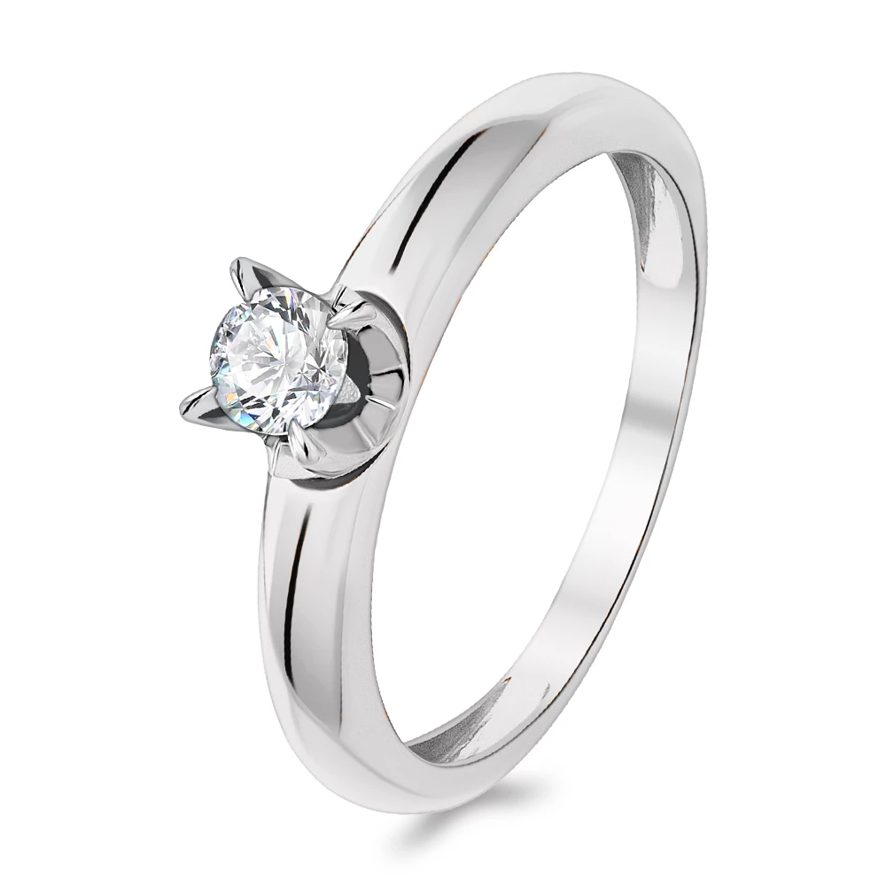 Кольцо с бриллиантом из белого золота 585 пробы Кольцо с бриллиантом из белого золота 585 пробы