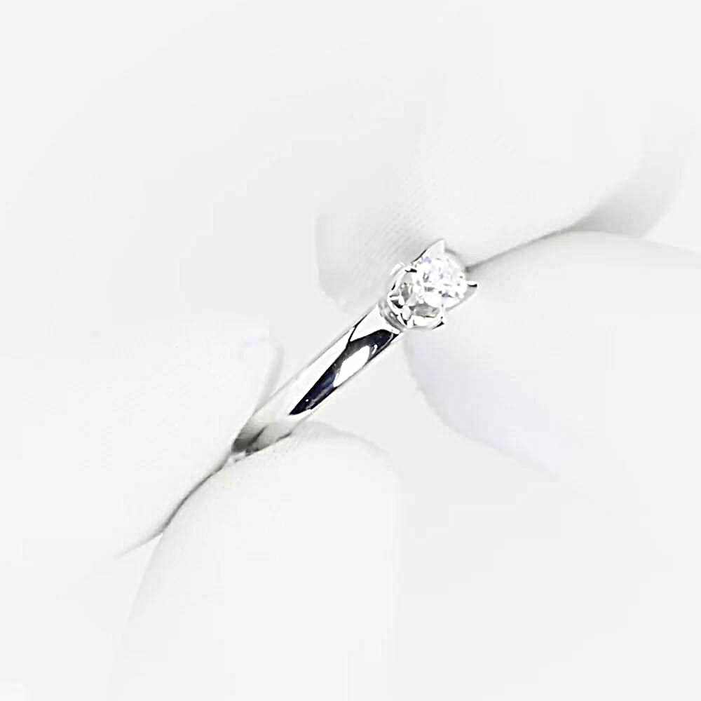 Кольцо с бриллиантом из белого золота 585 пробы 1