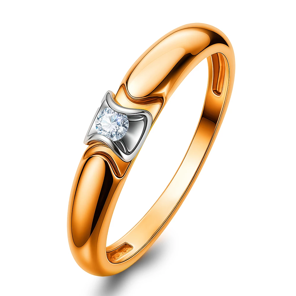 Кольцо с бриллиантом из красного золота 585 пробы Кольцо с бриллиантом из красного золота 585 пробы