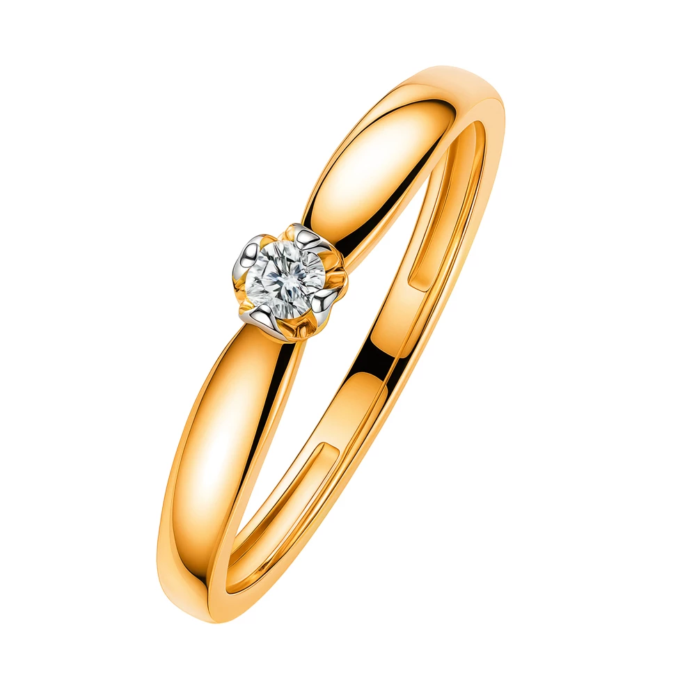 Кольцо с бриллиантом из красного золота 585 пробы