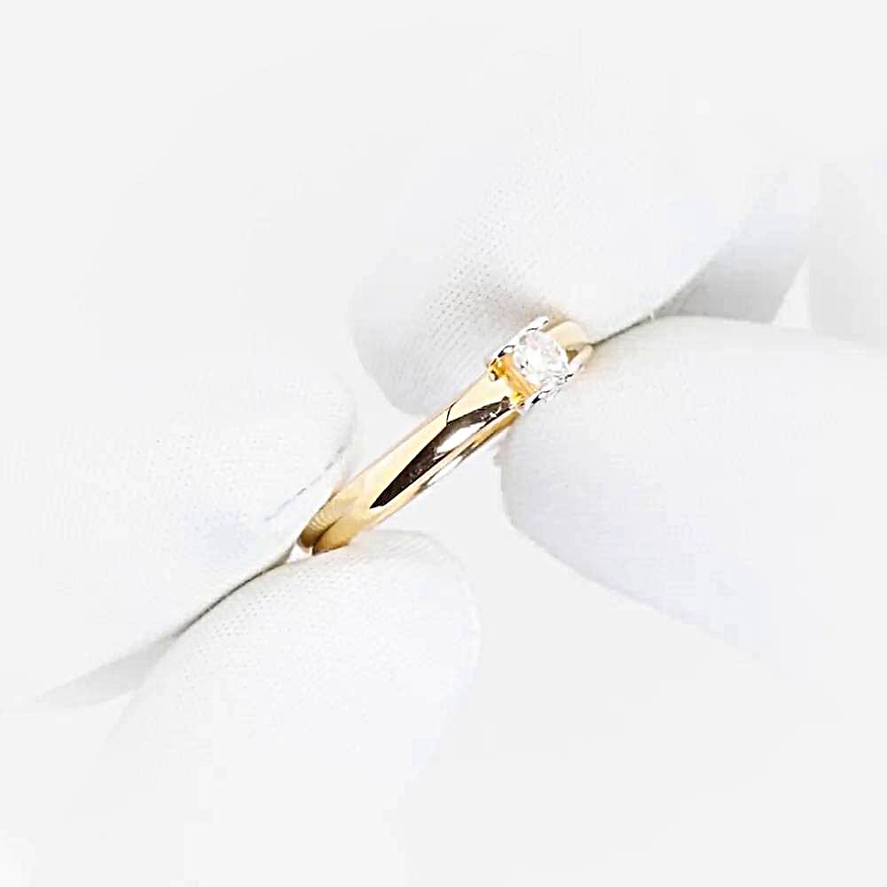 Кольцо с бриллиантом из красного золота 585 пробы 1