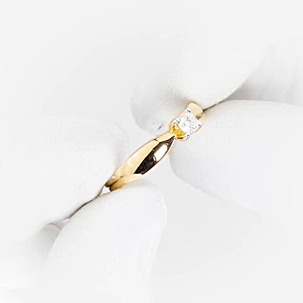 Кольцо с бриллиантом из красного золота 585 пробы 1