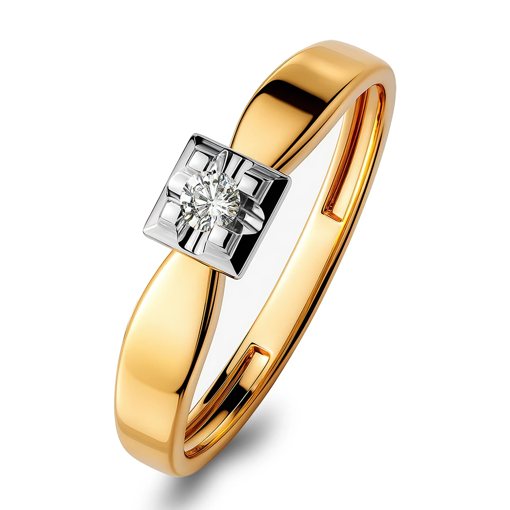 Кольцо с бриллиантом из красного золота 585 пробы Кольцо с бриллиантом из красного золота 585 пробы