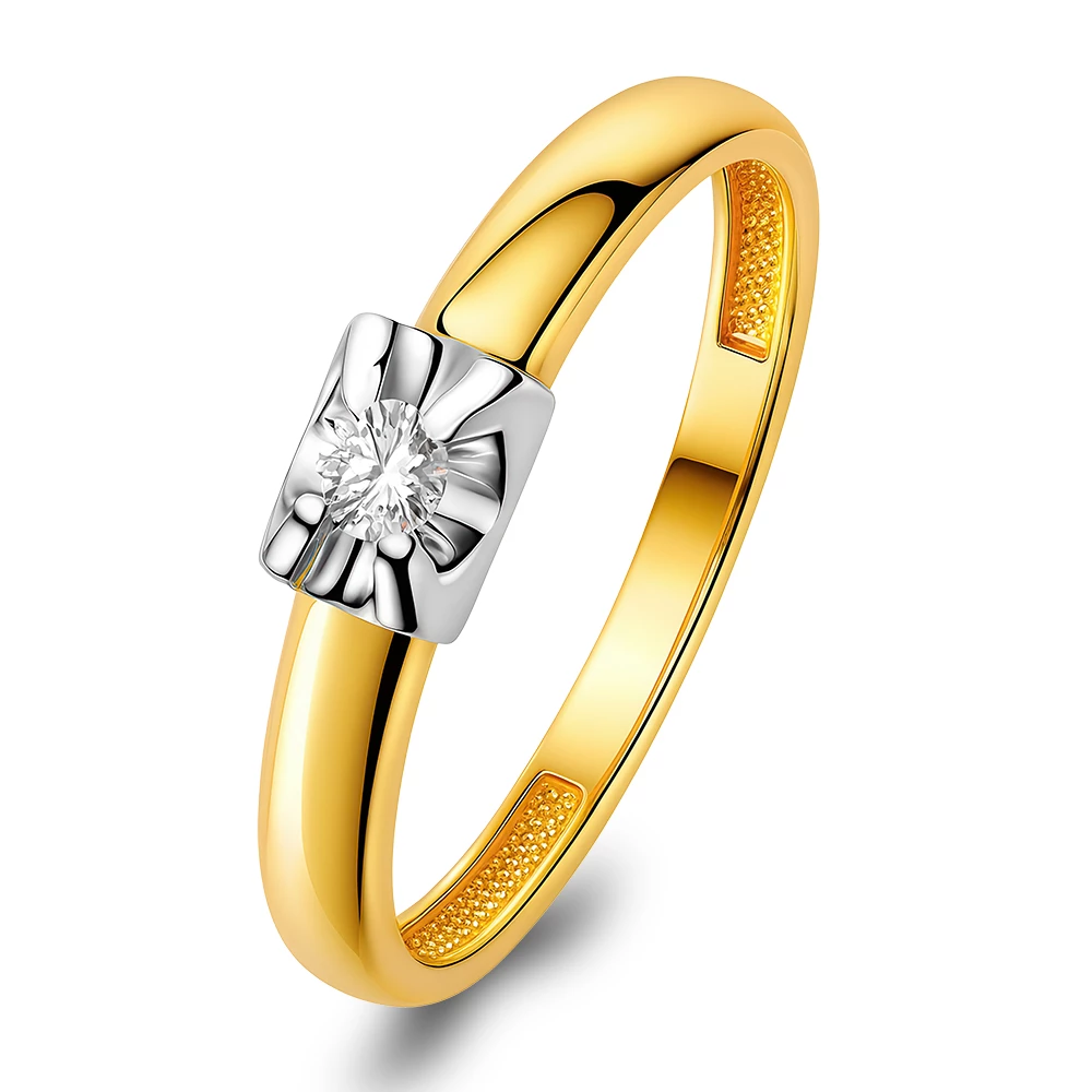 Кольцо с бриллиантом из красного золота 585 пробы Кольцо с бриллиантом из красного золота 585 пробы