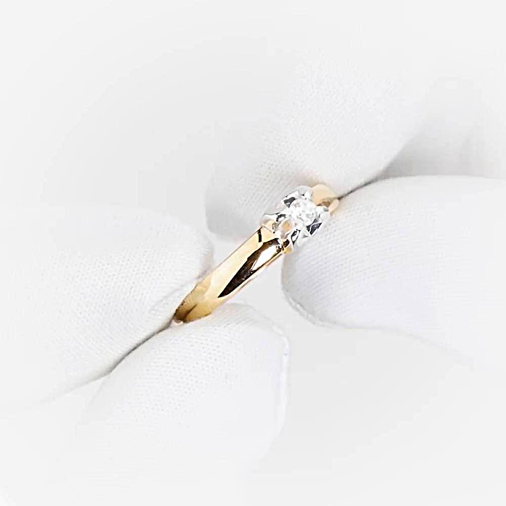 Кольцо с бриллиантом из красного золота 585 пробы 1