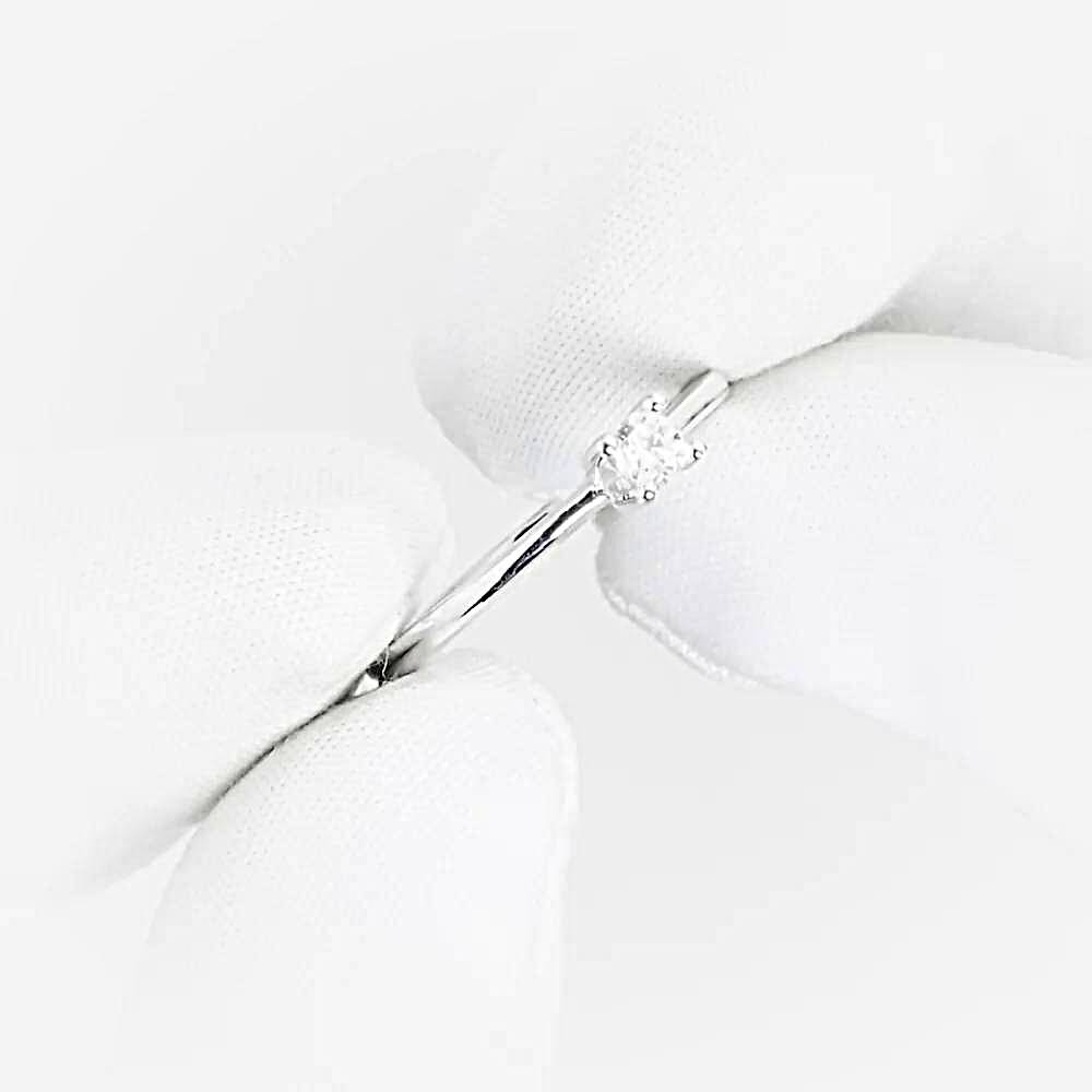 Кольцо с бриллиантом из белого золота 585 пробы 1