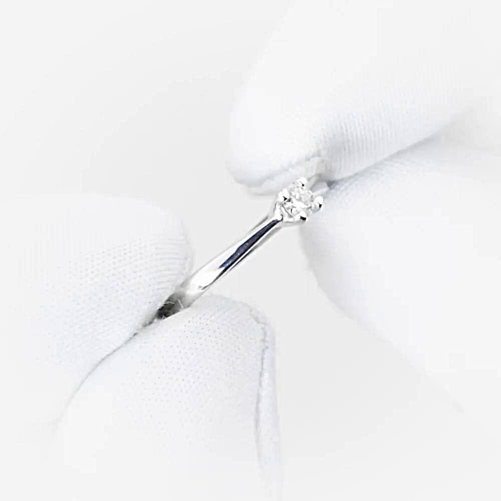 Кольцо с бриллиантом из белого золота 585 пробы