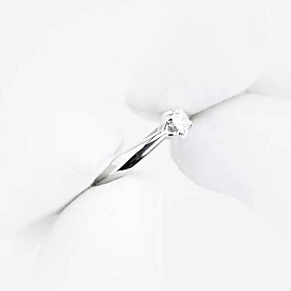 Кольцо с бриллиантом из белого золота 585 пробы 1