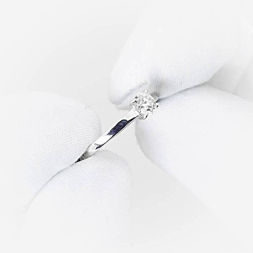 Кольцо с бриллиантом из белого золота 585 пробы