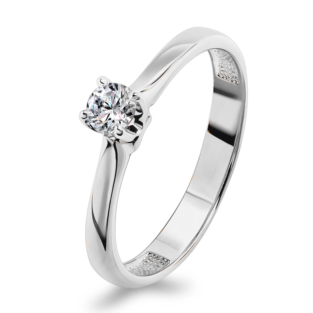 Кольцо с бриллиантом из белого золота 585 пробы