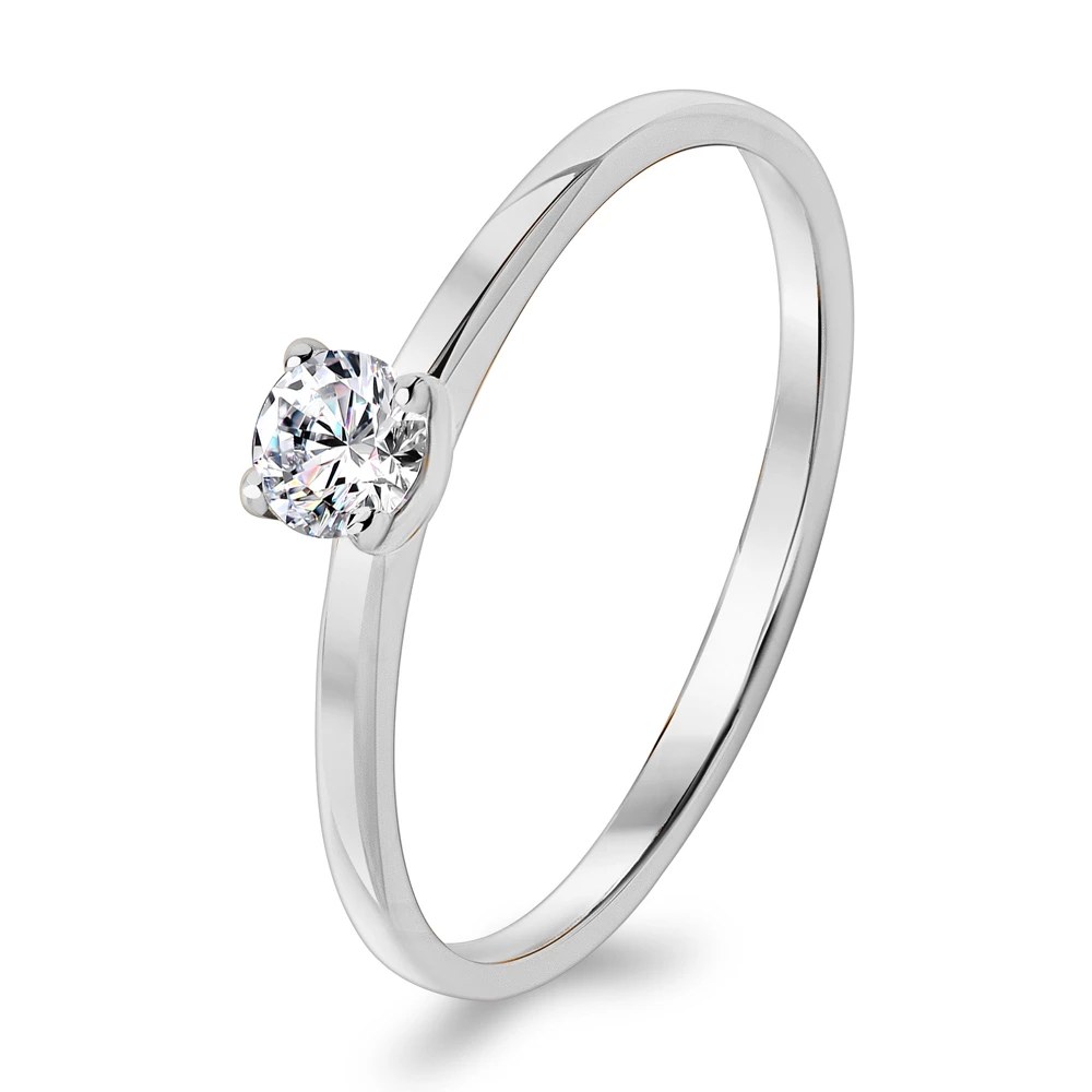 Кольцо с бриллиантом из белого золота 585 пробы